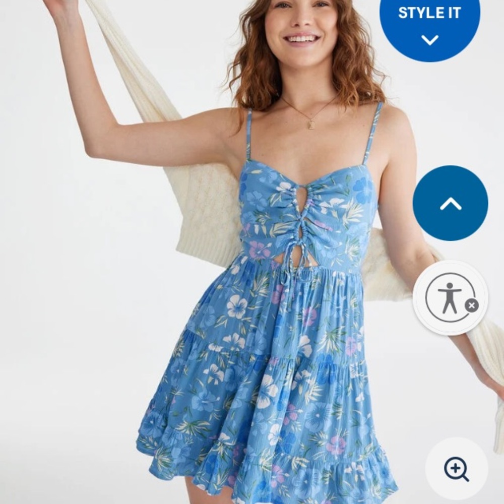 Floral Sweetheart Double-Cinch Mini Dress